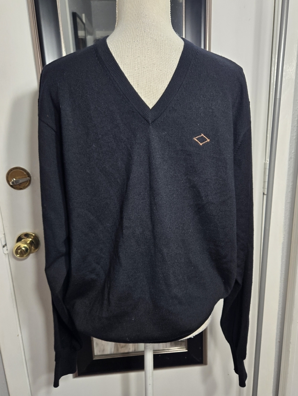 Peter Millar V Neck Italian Wool Sweater Sz Large